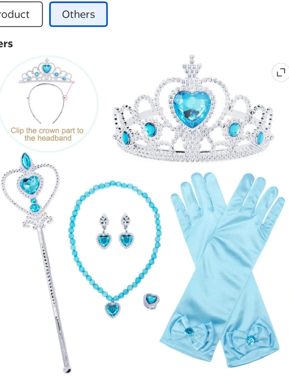 Princess Cinderella Dress Up Costume with Accessories Girls 7-8 - NEW IN BAG!